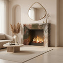 Custom marble fireplace surround in Four season green - Image 2