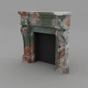 Custom marble fireplace surround in Four season green - Image 1