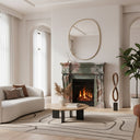 Custom marble fireplace surround in Four season green - Image 2