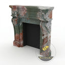 Custom marble fireplace surround in Four season green - Image 3