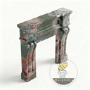 Custom marble fireplace surround in Four season green - Image 4