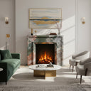 Electric marble fireplace surround in Four season green - Image 2