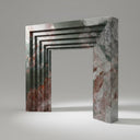 Modern marble fireplace mantel in Four season green - Image 1