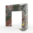 Modern marble fireplace mantel in Four season green - Image 3