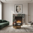 Custom marble fireplace surround in Four season green - Image 2