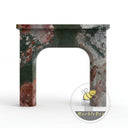 Custom marble fireplace surround in Four season green - Image 3