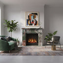 Modern marble fireplace in Four season green - Image 2