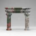 Custom marble fireplace surround in Four season green - Image 1
