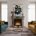 Custom marble fireplace surround in Four season green - Image 2