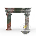 Custom marble fireplace surround in Four season green - Image 3