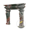 Custom marble fireplace surround in Four season green - Image 4