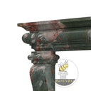 Custom marble fireplace surround in Four season green - Image 5