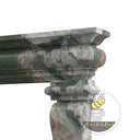 Custom marble fireplace surround in Four season green - Image 6