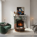 Marble fireplace mantel in Four season green - Image 2