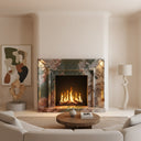Custom marble fireplace surround in Four season green - Image 2
