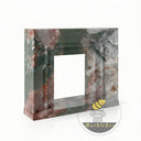 Custom marble fireplace surround in Four season green - Image 4