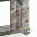 Custom marble fireplace surround in Four season green - Image 7