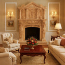 Custom Travertine Fireplace overmantel Surround