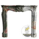 French marble fireplace surround in Four season green - Image 3