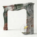 French marble fireplace mantel in Four season green - Image 4