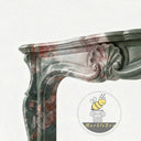 French marble fireplace mantel in Four season green - Image 6