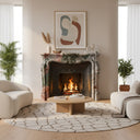 Custom marble fireplace surround in Four season green - Image 2