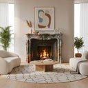 Custom marble fireplace surround in Four season green - Image 2