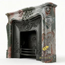 Custom marble fireplace surround in Four season green - Image 4