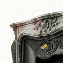Custom marble fireplace surround in Four season green - Image 6