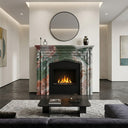 Custom marble fireplace surround in Marbre Quatre Saisons - Image 2
