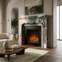 Simple design marble fireplace surround in Marbre Quatre Saisons - Image 2