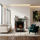 Tall marble fireplace surround in Marbre Quatre Saisons - Image 2
