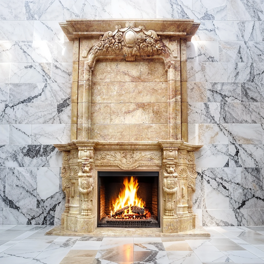 Marble Fireplace Wall