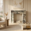 Marble fireplace mantel in Italian Cipollino Ondulato - Image 5