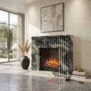 Marble fireplace mantel in Italian Cipollino Ondulato - Image 2