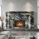 Marble fireplace mantel in Italian Cipollino Ondulato - Image 2