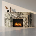 Marble fireplace mantel in Italian Cipollino Ondulato - Image 2