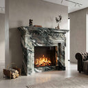 Marble fireplace in Italian Cipollino Ondulato - Image 2
