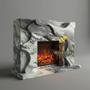 Marble fireplace in Italian Cipollino Ondulato - Image 2