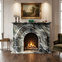Marble fireplace in Italian Cipollino Ondulato - Image 2