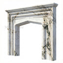 Marble fireplace hearth in Calacatta Monet - Image 5