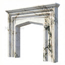 Marble fireplace hearth in Calacatta Monet - Image 5