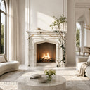 Marble fireplace hearth in Calacatta Monet - Image 2