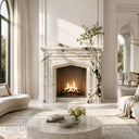 Marble fireplace hearth in Calacatta Monet - Image 2