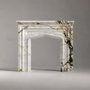 Marble fireplace hearth in Calacatta Monet - Image 4