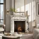 White Marble fireplace in Calacatta Monet - Image 2