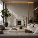 Marble fireplace for sale in Calacatta Monet - Image 3