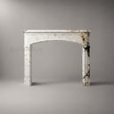 Marble fireplace hearth in Calacatta Monet - Image 6