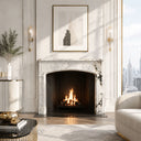 Marble fireplace hearth in Calacatta Monet - Image 2