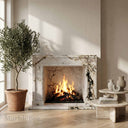 White Marble fireplace in Calacatta Monet - Image 2